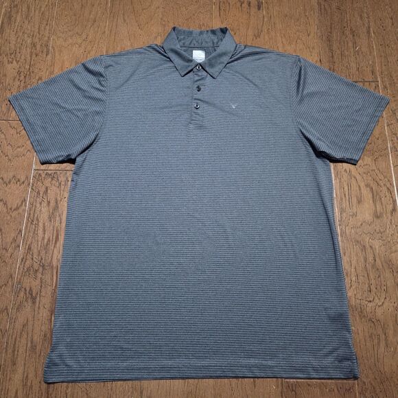 Callaway Short Sleeve Golf Polo Opti-Dri Mens  XLT Tall Gray Striped - Picture 1 of 7